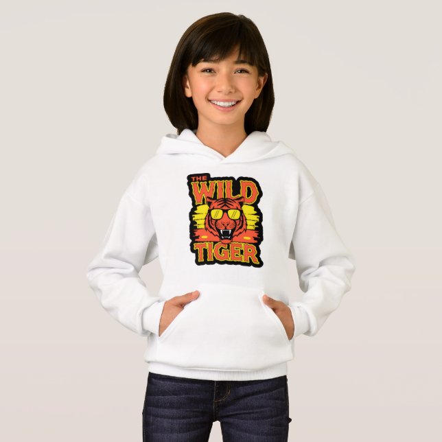 Kids' Wild Tiger Graphic Hoodie (Front Full)