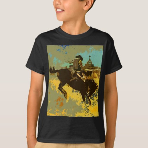 Kids Wild West Bucking Bronco T_Shirt
