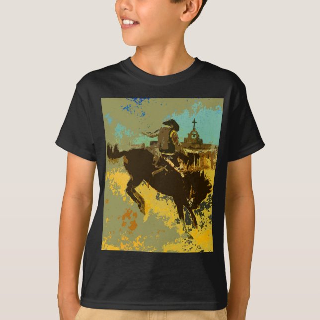 Kids Wild West Bucking Bronco T-Shirt (Front)