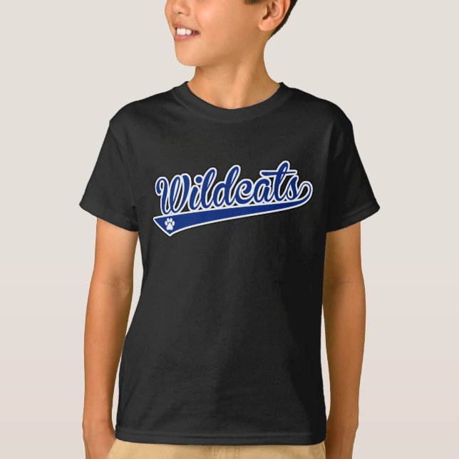 KIDS Wildcats Swoop Black SS Shirt (Front)