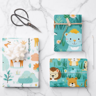 Kids Wildlife Safari    Wrapping Paper Sheets
