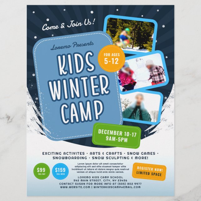 Kids Winter Camp Marketing Event Flyer (Front)