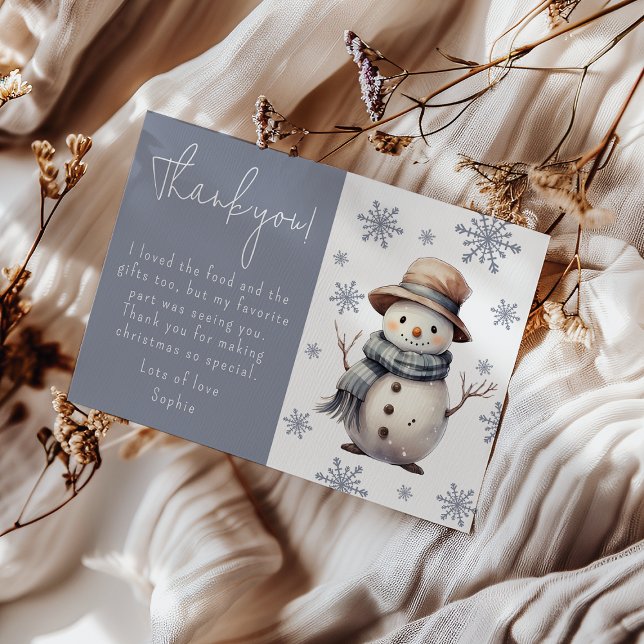 Kids Winter Snowman Thank You Card (Creator Uploaded)