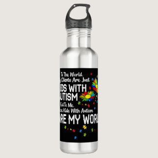 Kids With Autism Are My World BCBA RBT ABA Therapi Stainless Steel Water Bottle