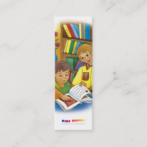 Kids with book - bookmark for everyone! business card
