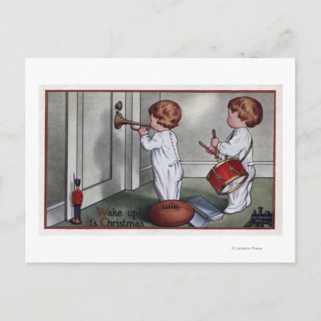 Kids with Drum and Trumpet Postcard (Front)