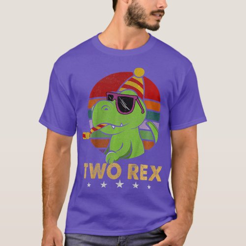 Kids wo Rex  Dinosaur Rex Boy 2nd Birthday 2 Year  T_Shirt
