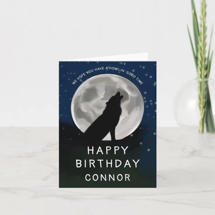 Howlin' Good Wolf Birthday Greeting Card 