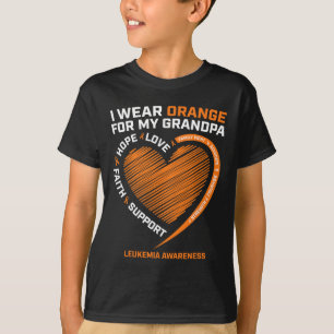 Kids Women I Wear Orange For My Grandpa Leukemia A T-Shirt
