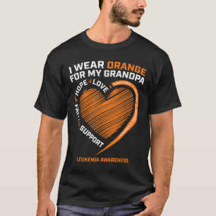 Kids Women I Wear Orange For My Grandpa Leukemia A T-Shirt