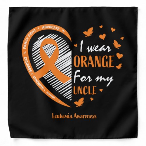 Kids Women I Wear Orange For My Uncle Leukemia Bandana