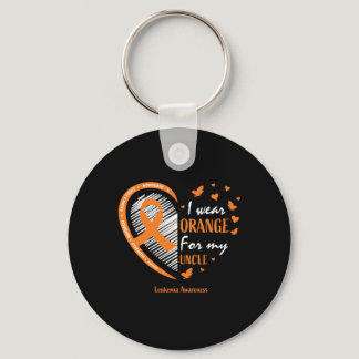 Kids Women I Wear Orange For My Uncle Leukemia Keychain