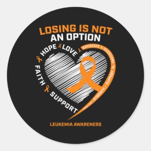 Kids Women Men Leukemia Awareness Fighter Leukemi Classic Round Sticker