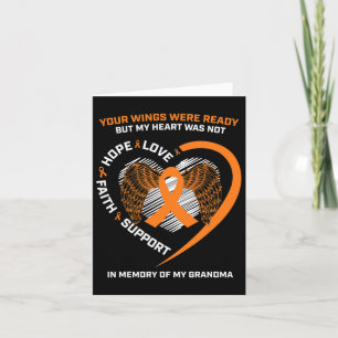 Kids Women Men Memory Of My Grandma Leukemia Aware Card
