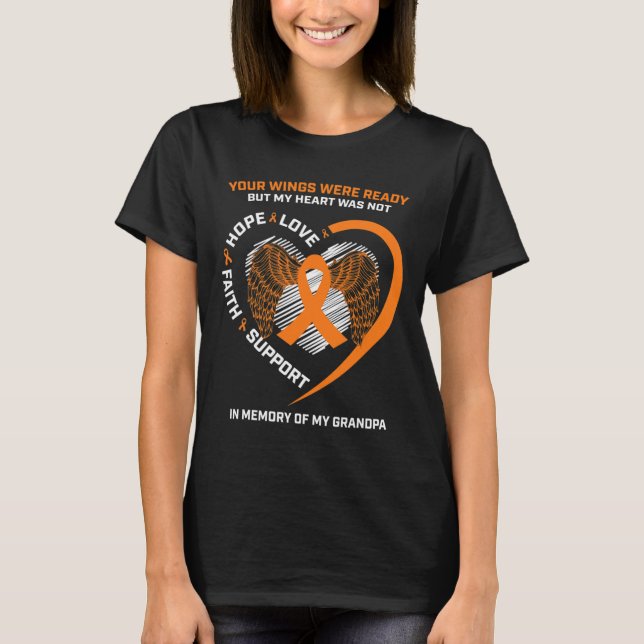 Kids Women Men Memory Of My Grandpa Leukemia Aware T-Shirt (Front)