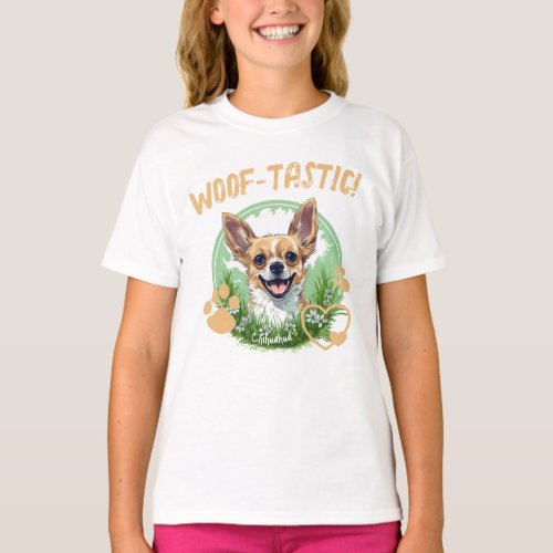 Kids Woof_Tastic Chihuahua Design White T_Shirt