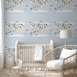 Kids World Map Animals Baby Nursery Children  Wallpaper