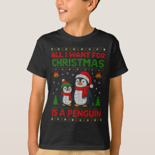 Kids Xmas Tee, All I Want For Christmas Is A Pengu T-Shirt