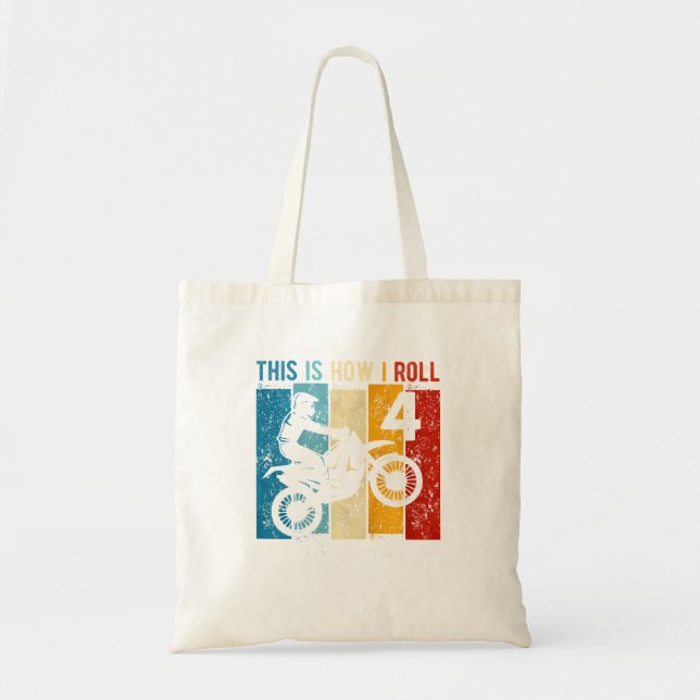 Kids Year Old Birthday Boy Motocross Birthday Dirt Tote Bag (Front)
