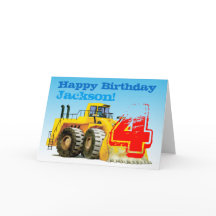 Kid's Yellow Digger 4th Birthday