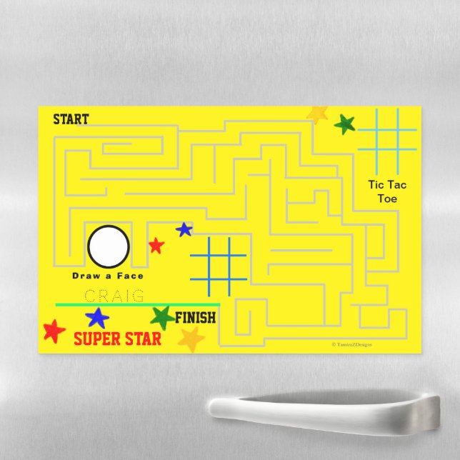 Kids Yellow Maze Activity Magnetic Dry Erase Sheet (In Situ)