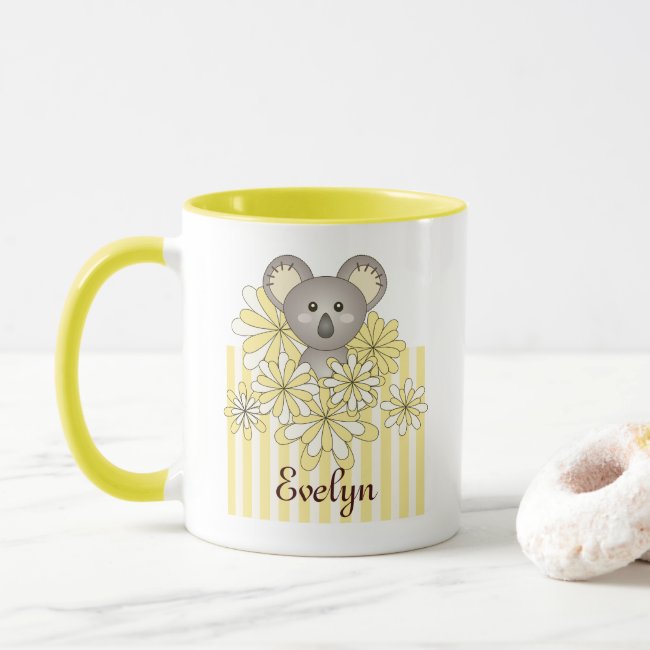 Kids Yellow Stripes Cute Cartoon Baby Koala