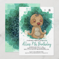 Kids Yoga Birthday Party Invitation