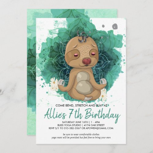 Kids Yoga Birthday Party Invitation