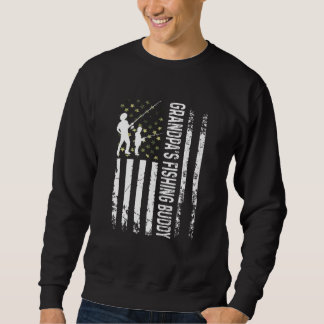 Kids Young Fisherman Grandpa's Fishing Buddy Dad S Sweatshirt