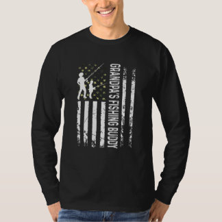 Kids Young Fisherman Grandpa's Fishing Buddy Dad S T-Shirt