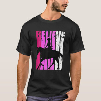 Kids Youth Horse Riding Life Pink Fan Believe Quot T-Shirt