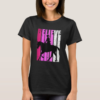 Kids Youth Horse Riding Life Pink Fan Believe Quot T-Shirt