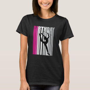 Kids Youth Pink Rhythmic Gymnastics Birthday Fan T-Shirt