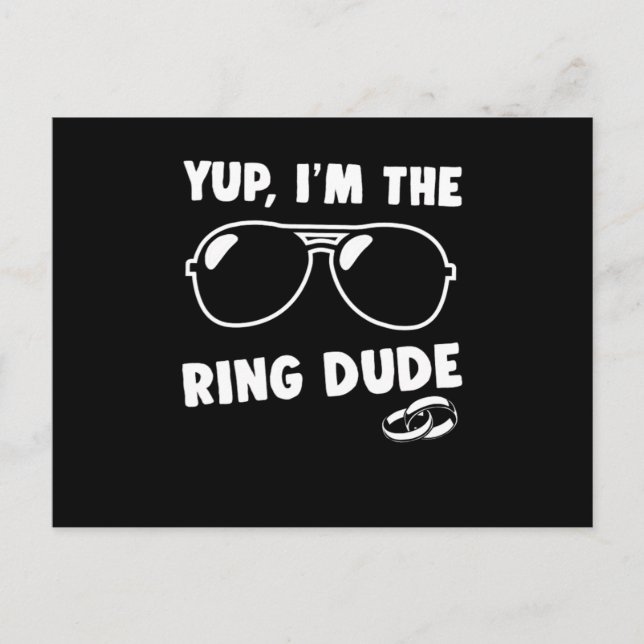 Kids Yup IM The Ring Dude Wedding Bearer Boys Postcard (Front)