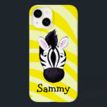 Kids zebra on yellow print named ipad case<br><div class="desc">Fun cute zebra ipad case. Customise with name of your choice. This example reads Sammy. Designed and painted by Sarah Trett www.sarahtrett.com</div>