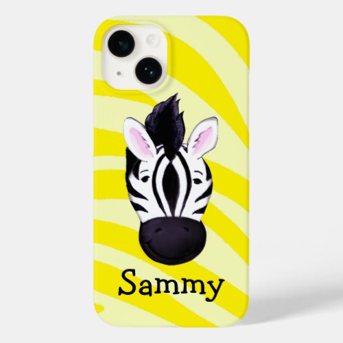 Kids zebra on yellow print named ipad case