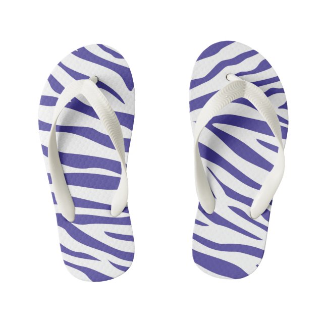 Kids Zebra Stripe Flip Flops (Footbed)