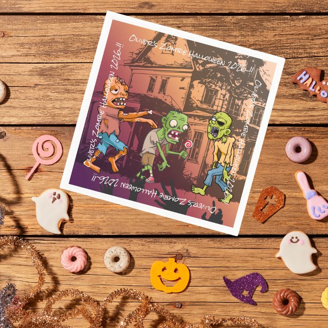 Kids Zombie Halloween Party Napkins (Zombie Halloween Party Napkins)