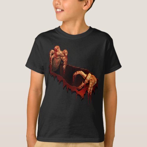 Kids Zombie T_Shirt Gory Zombie Ringer Tee Shirt