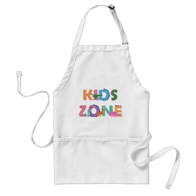 Kids Zone Dinosaurs Adult Apron (Front)