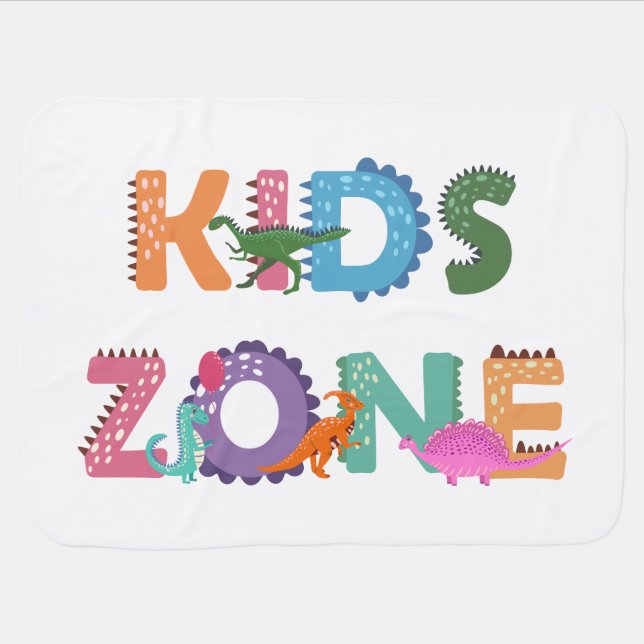Kids Zone Dinosaurs Baby Blanket (Horizontal)
