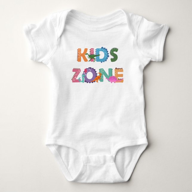 Kids Zone Dinosaurs Baby Bodysuit (Front)