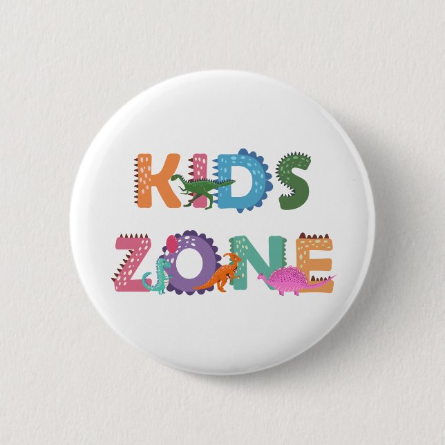 Kids Zone Dinosaurs Button (Front)