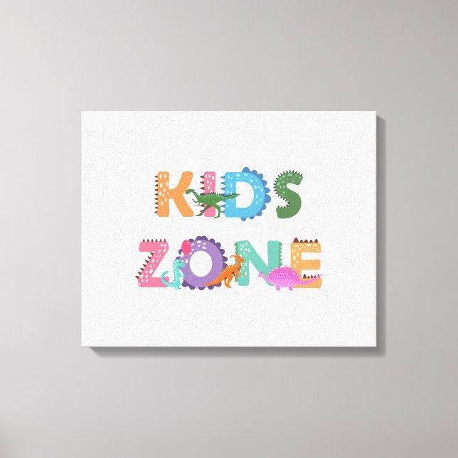 Kids Zone Dinosaurs Canvas Print (Front)