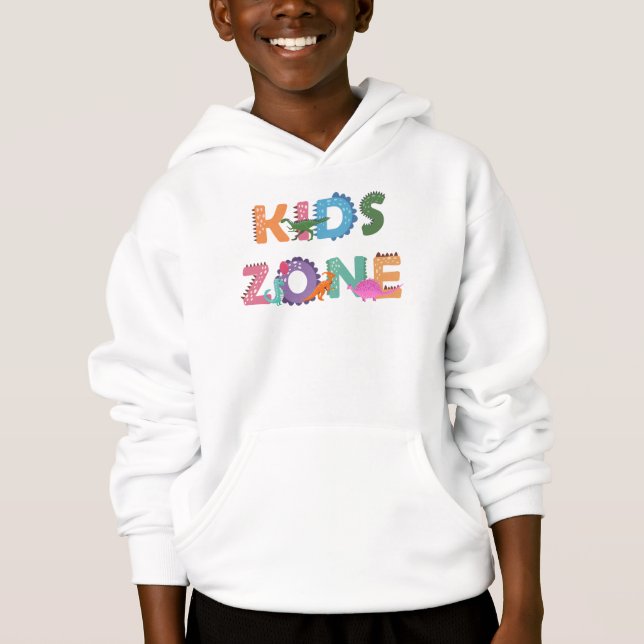 Kids Zone Dinosaurs Hoodie (Front)