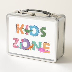 Kids Zone Dinosaurs Metal Lunch Box
