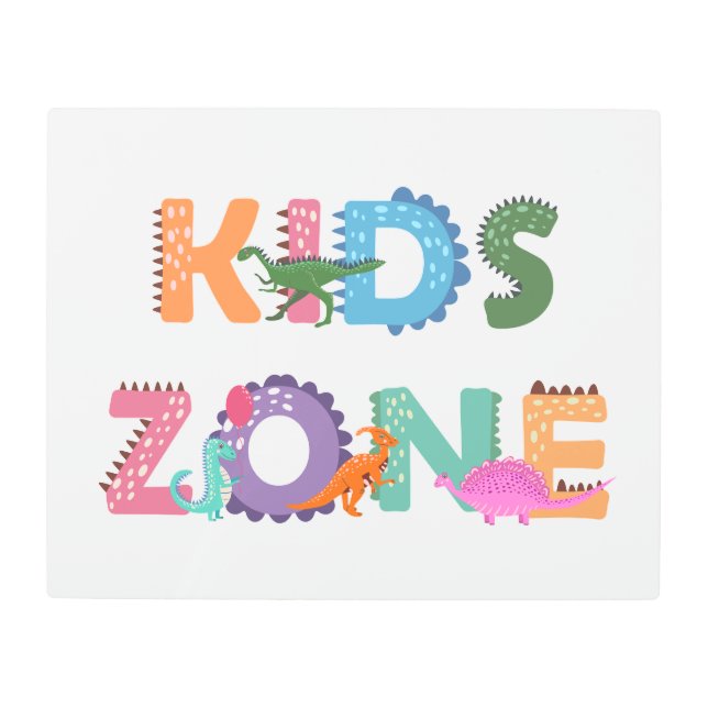 Kids Zone Dinosaurs Metal Print (Front)