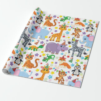 Kids Zoo Animals Wrapping Paper