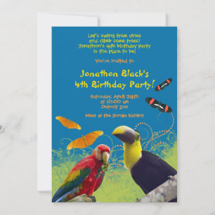 Kid's Zoo Birthday Party Invitation