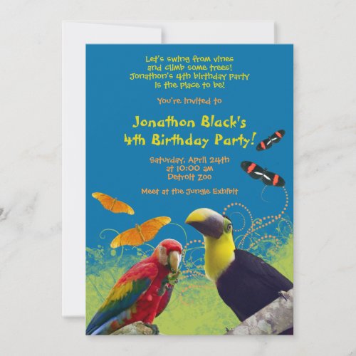 Kid's Zoo Birthday Party Invitation
